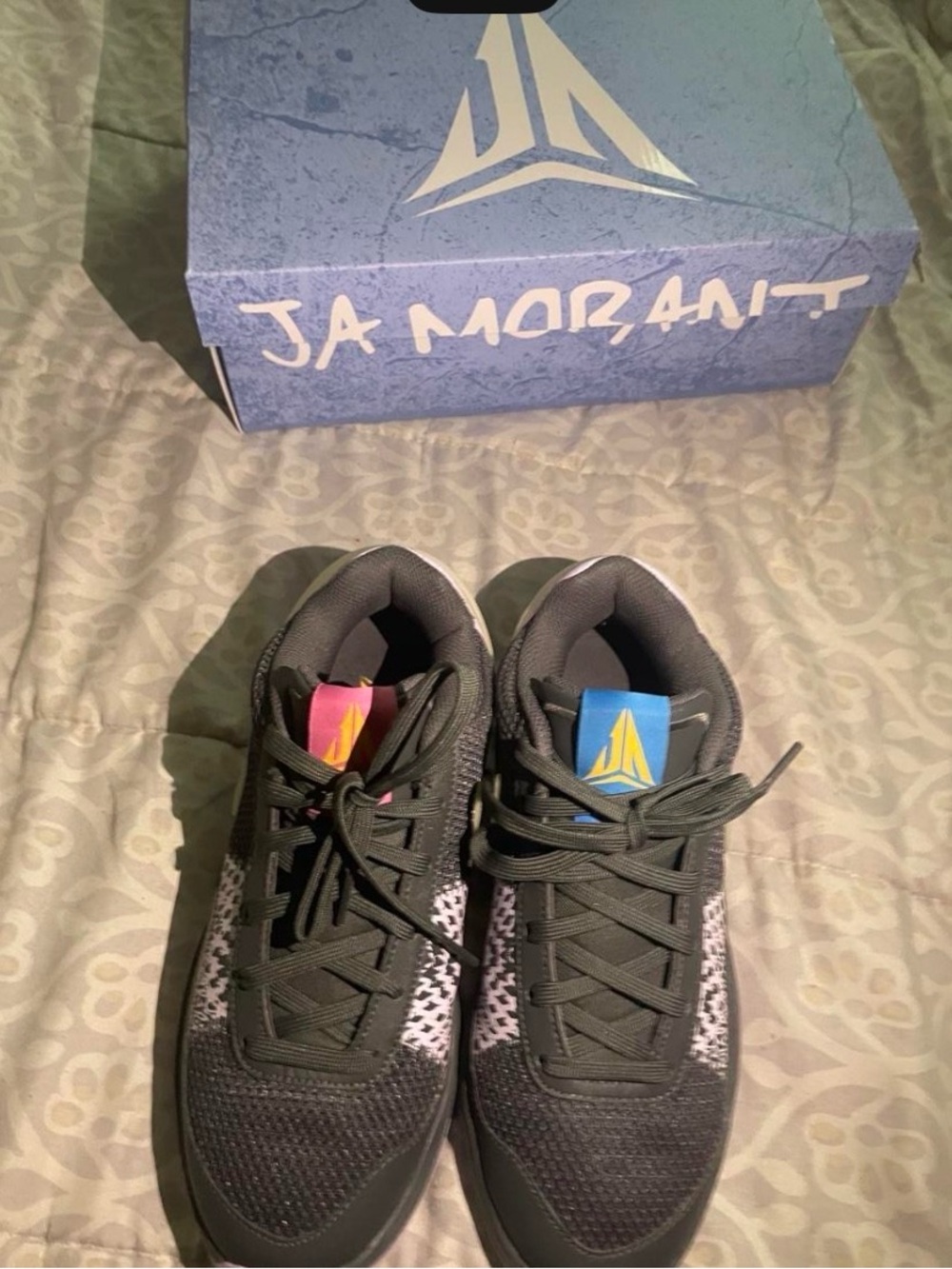 Nike Men’s Black Athletic Sneakers with Pink and Blue Tongue Accents